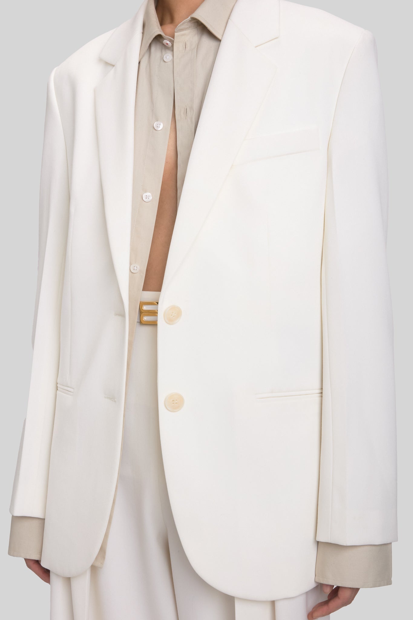 Classic Tailored Jacket In Ivory - 5