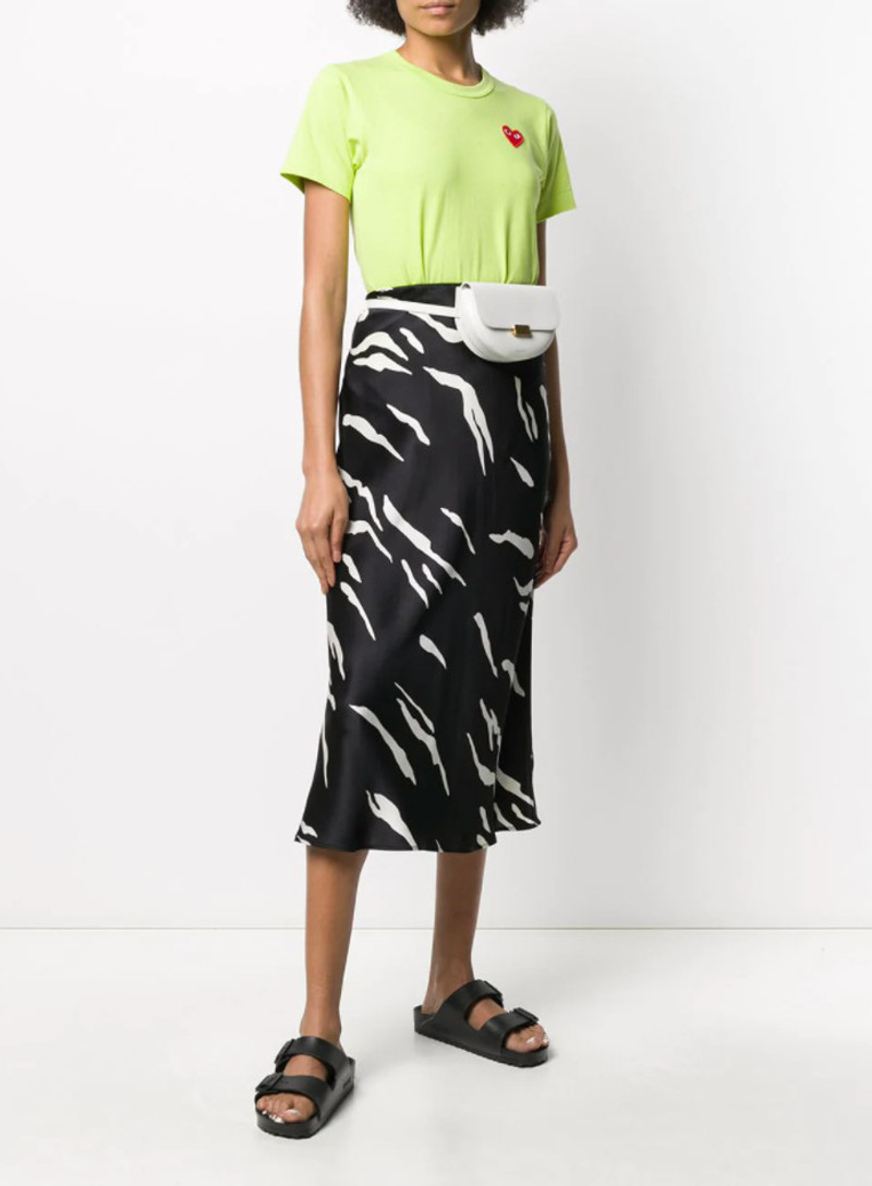 Comme des Garçons PLAY WOMENS SHORT SLEEVE TEE RED HEART - LIME outlook