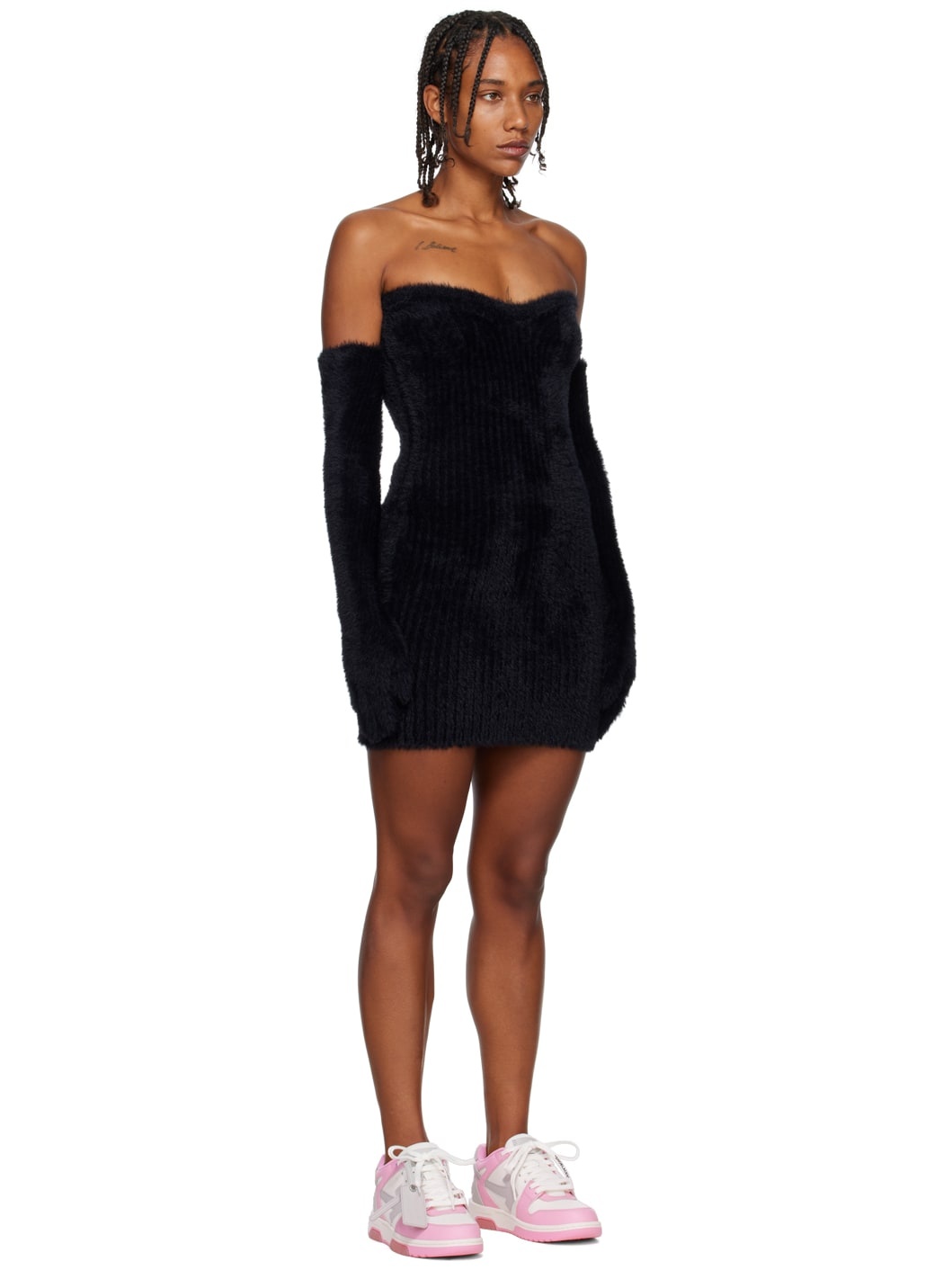 Black Gloves Minidress - 2