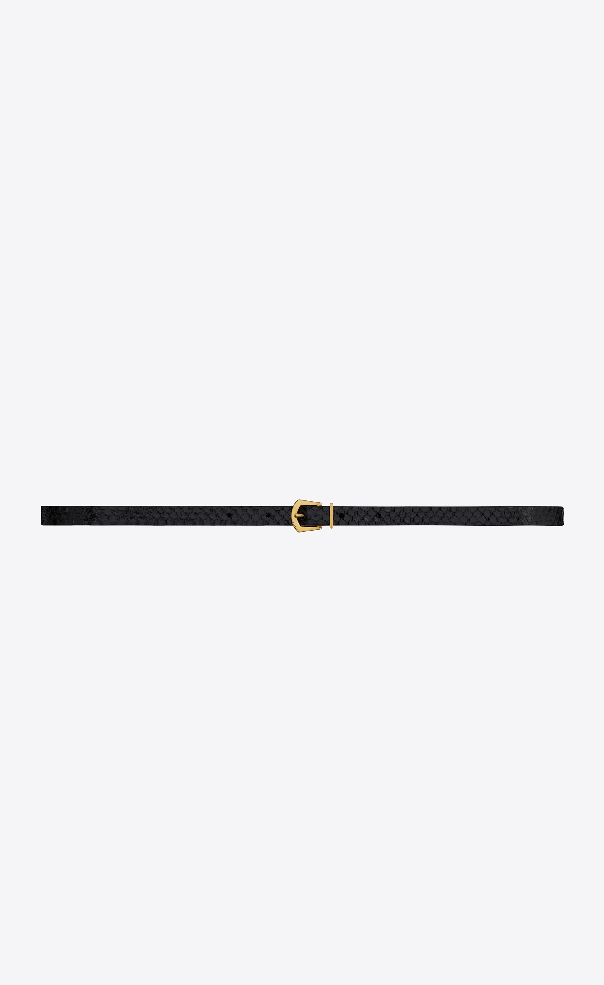 rock n' roll buckle belt in lacquered python - 1