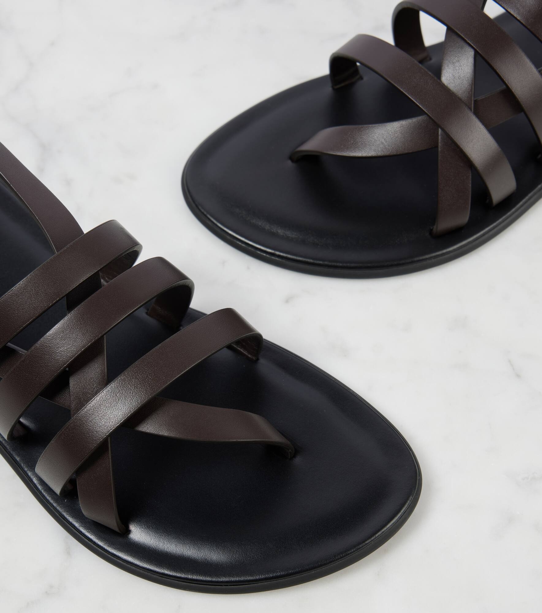 Line leather sandals - 6