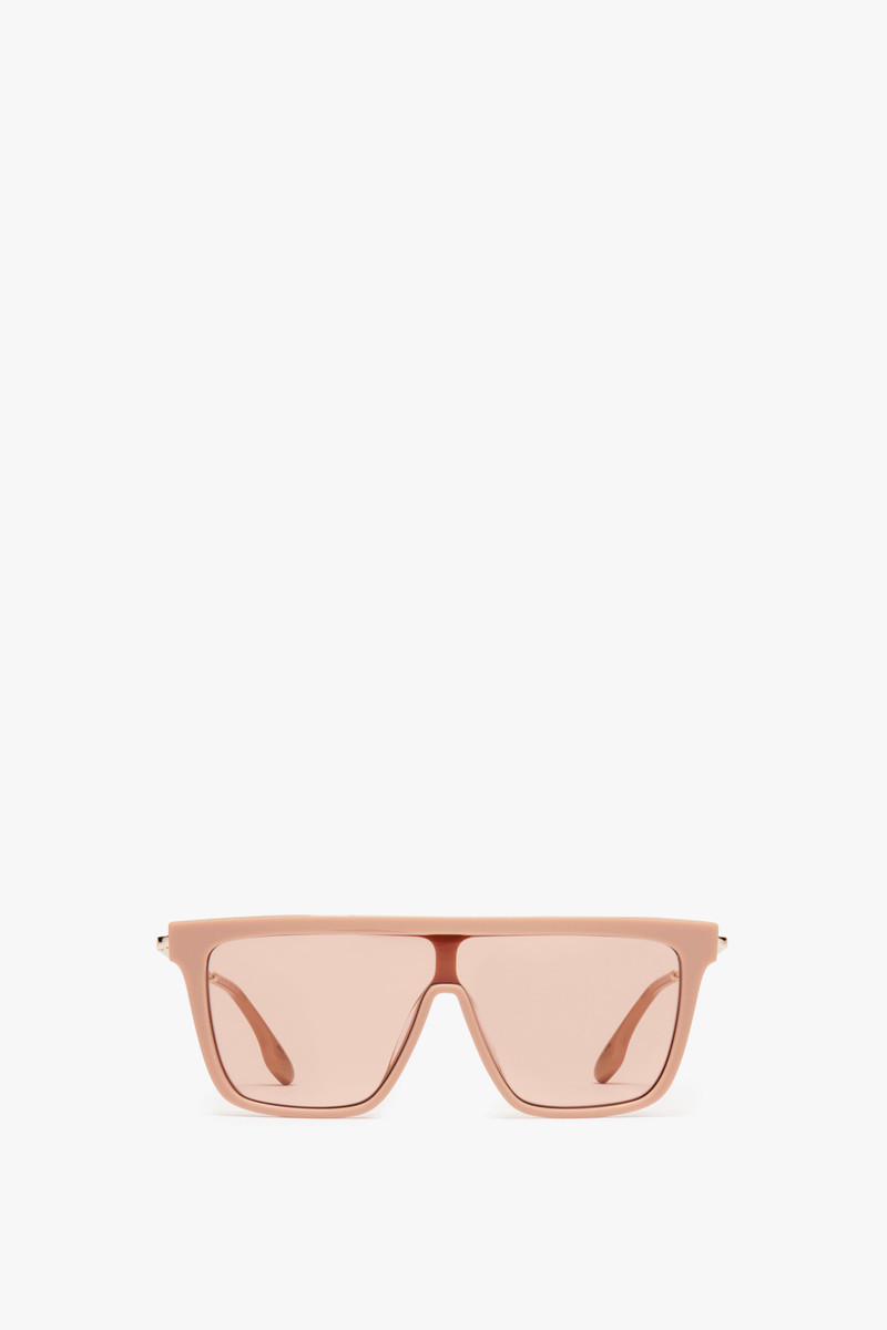 Rectangular Shield Sunglasses In Nude 1