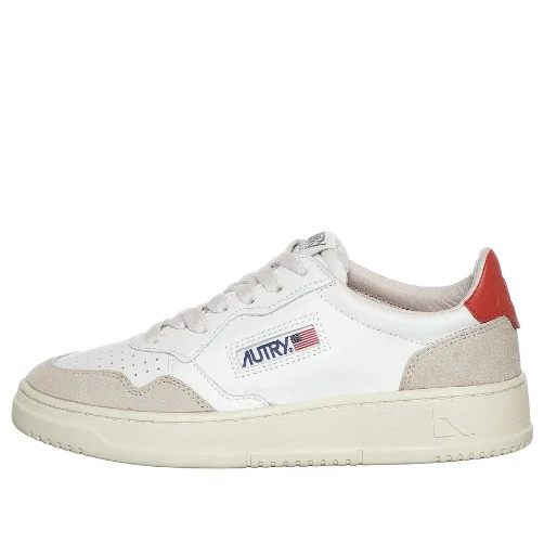 (WMNS) Autry Medalist Leather Suede Low 'White Beige Orange' AULW-LS45 - 1
