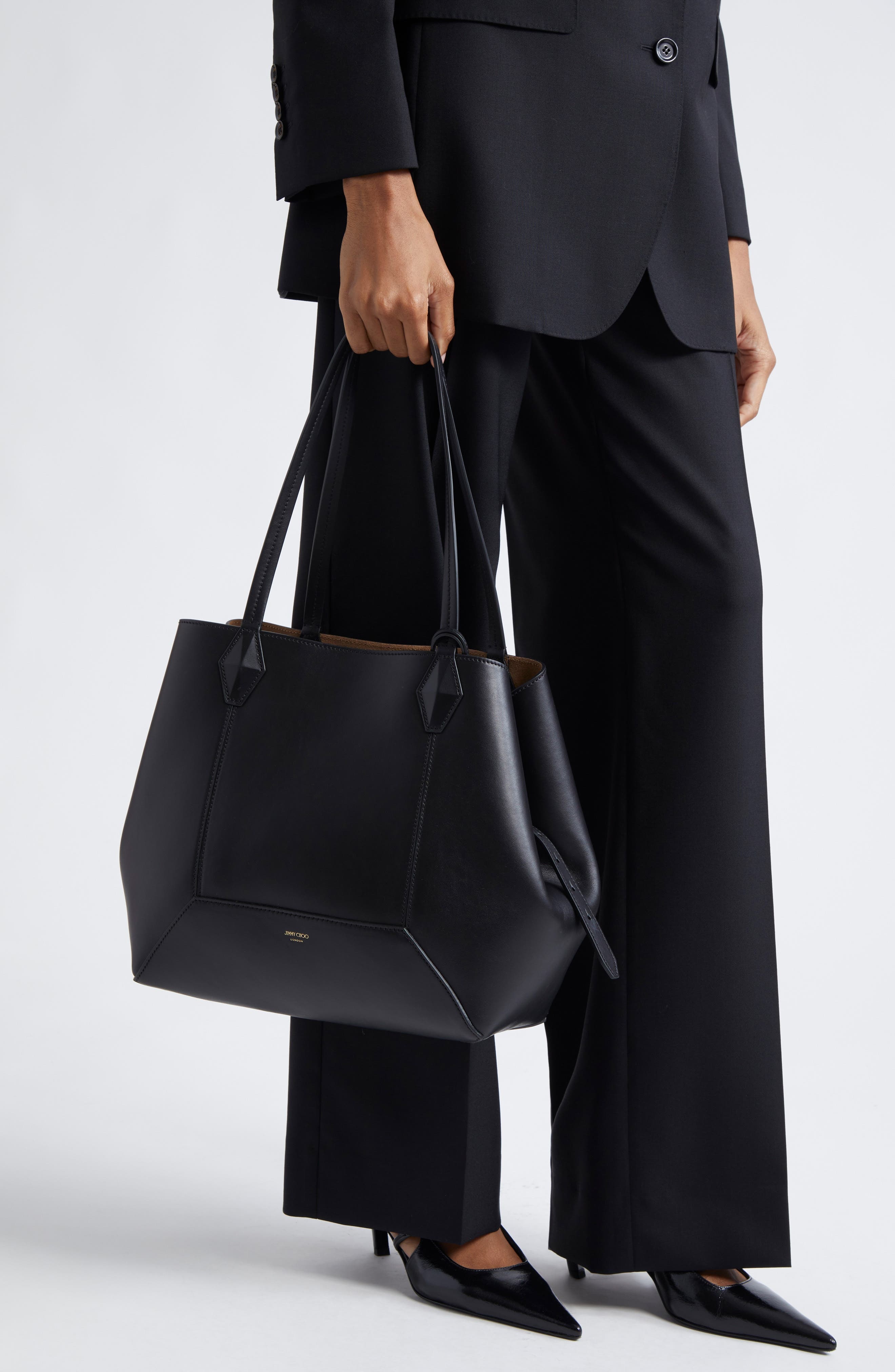Jimmy Choo Medium Diamond Leather Tote in Black at Nordstrom - 3
