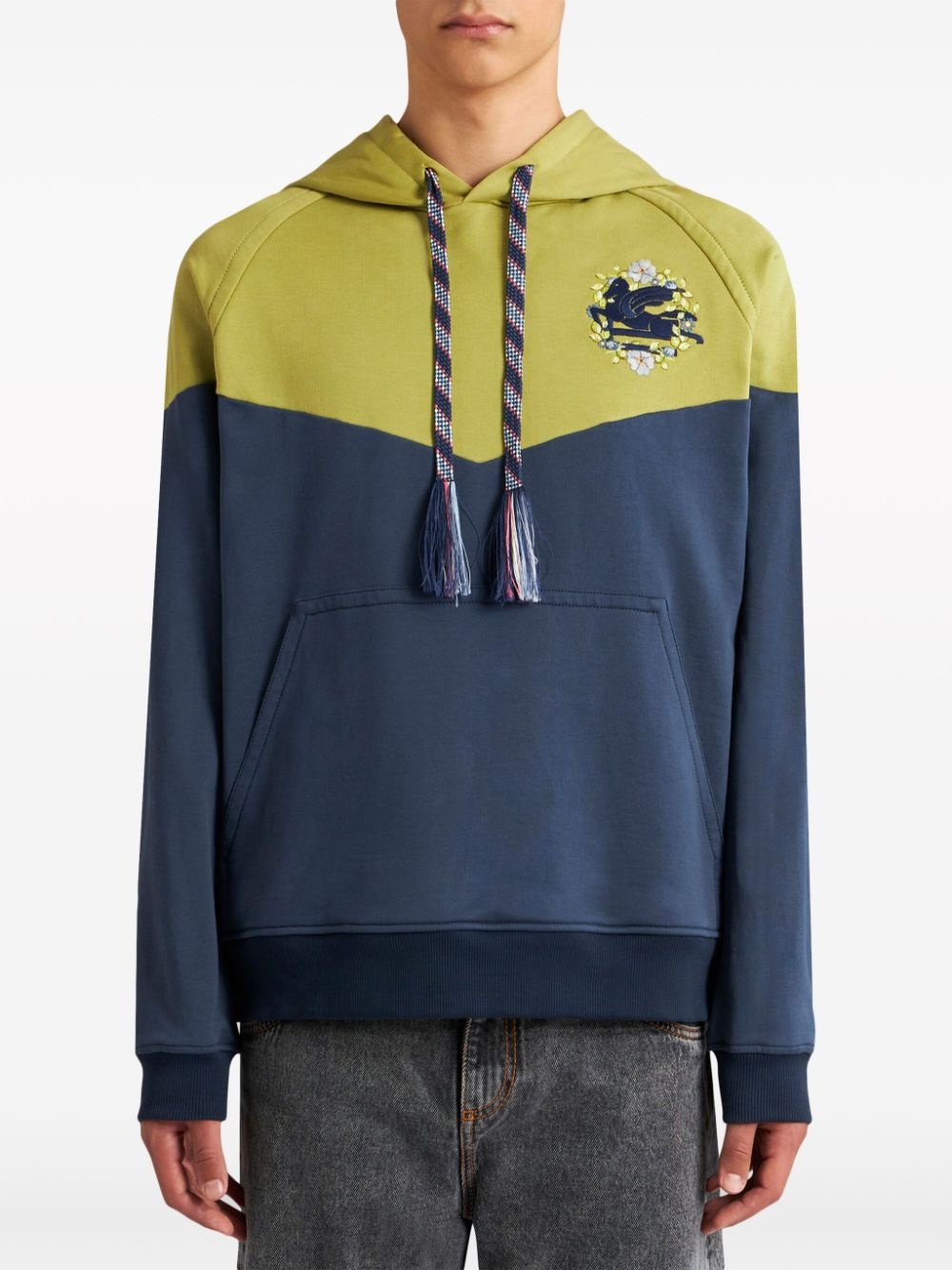 Pegaso-motif cotton hoodie - 2