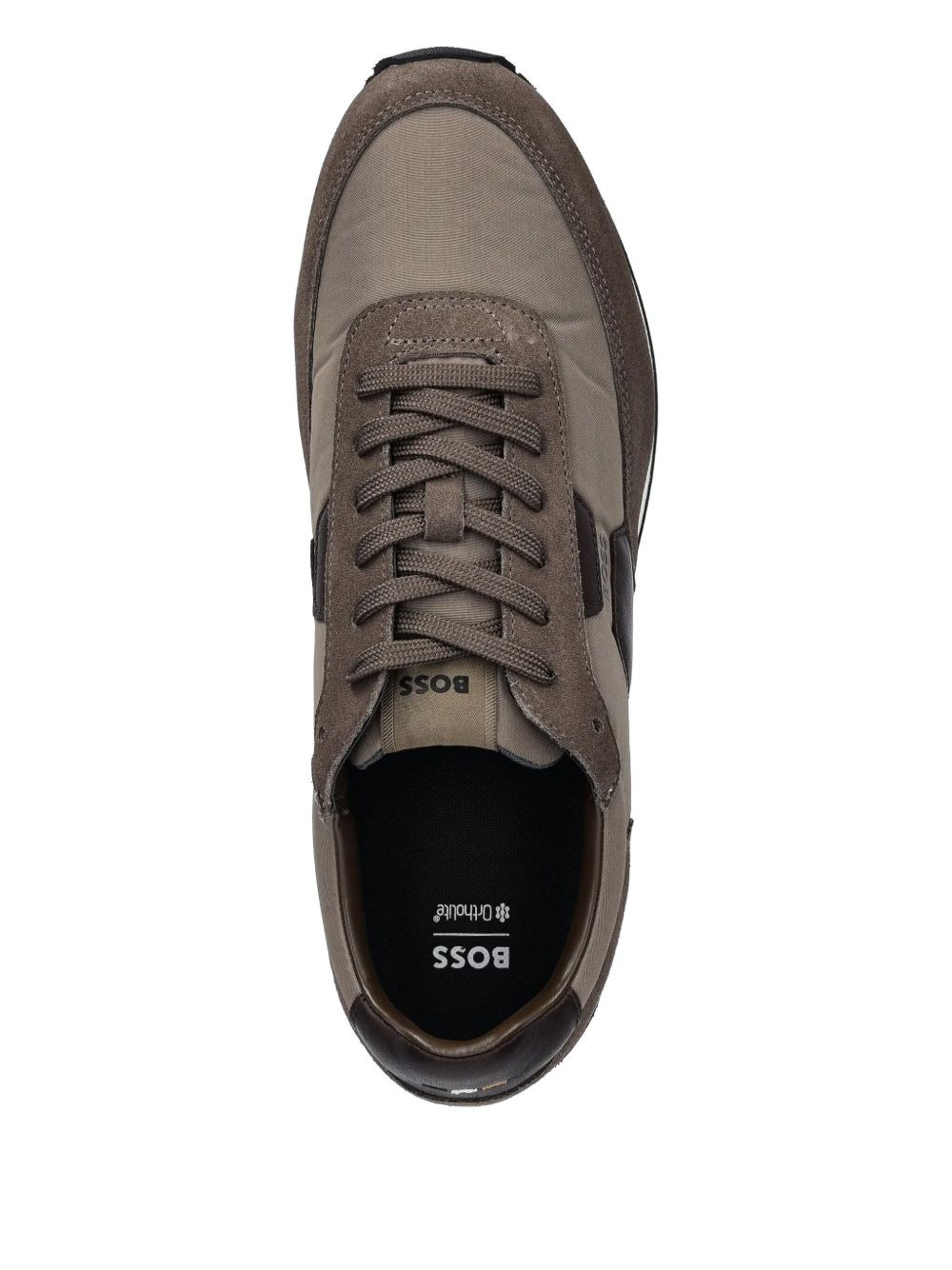 suede leather panel sneakers - 3