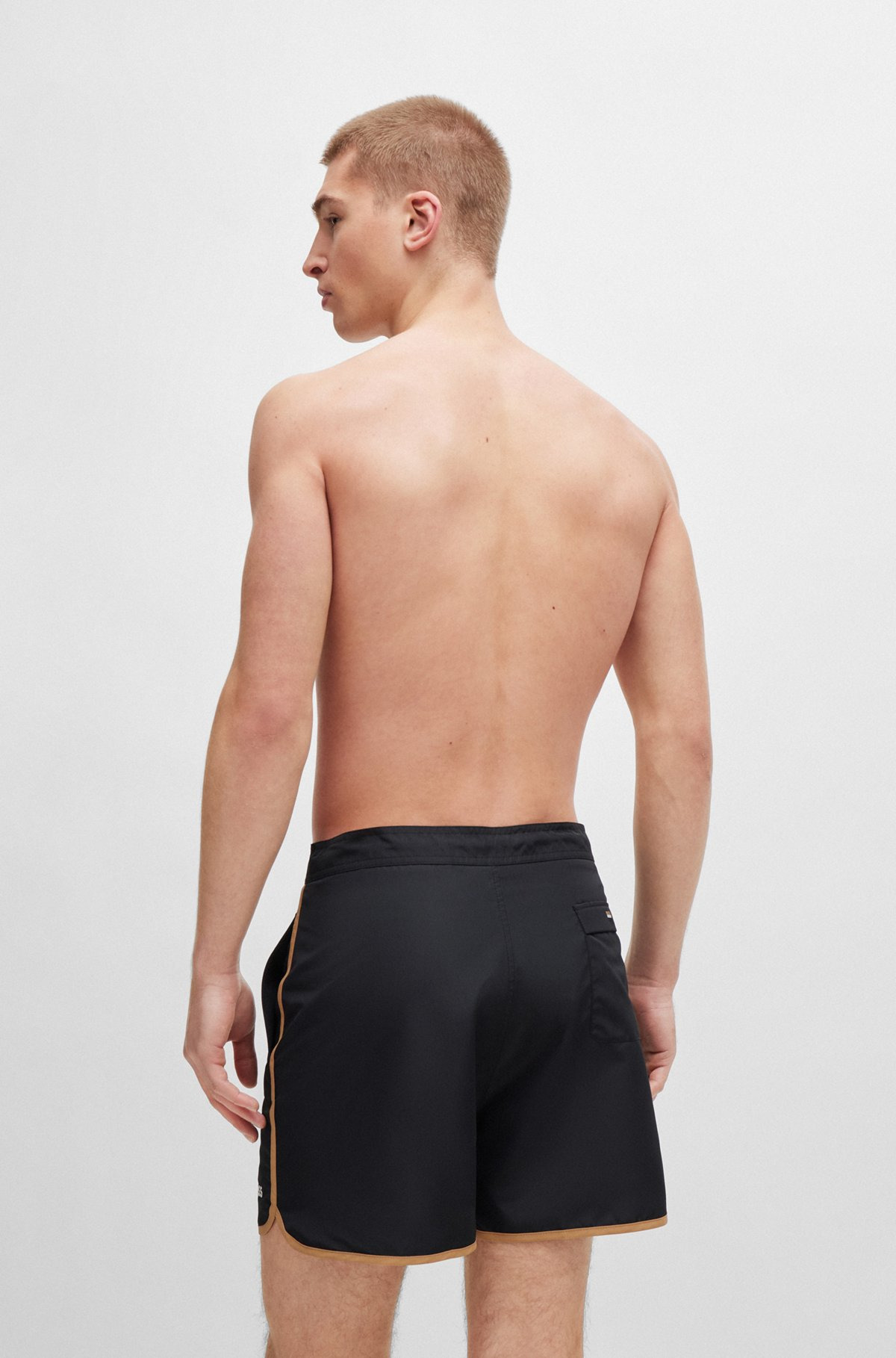LOGO-EMBROIDERED QUICK-DRY SWIM SHORTS WITH CONTRAST DETAILS - 4