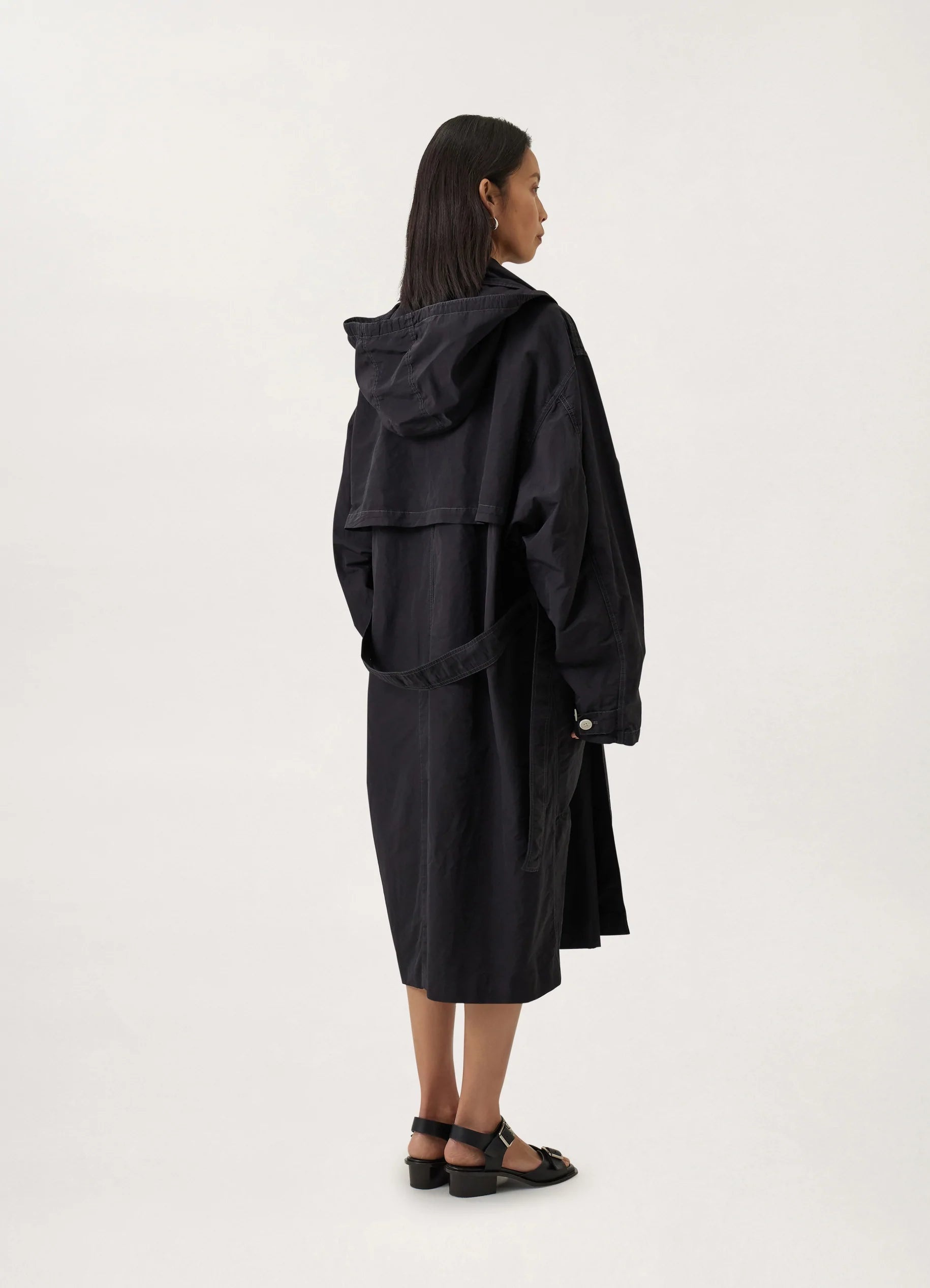 HOODED DOUBLE BREASTED PARKA
POLYAMIDE LINEN COTTON - 3