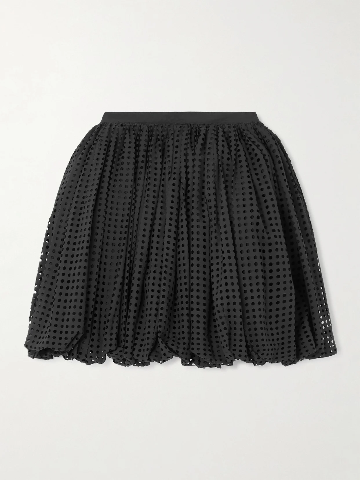 Laser-cut Cotton-blend Mini Skirt - 1