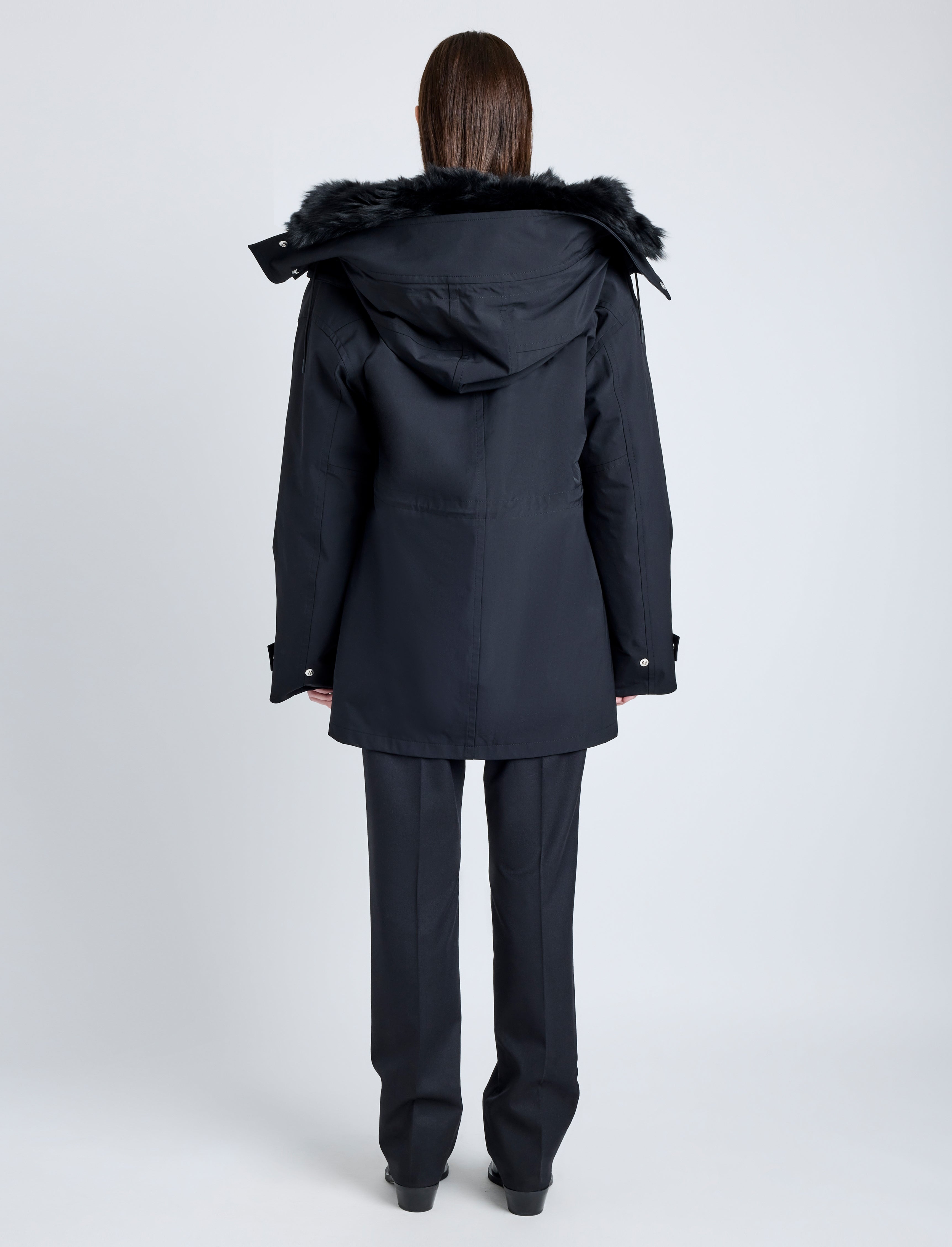 Wilder Coat in Stretch Nylon with Shearling Lining - 5