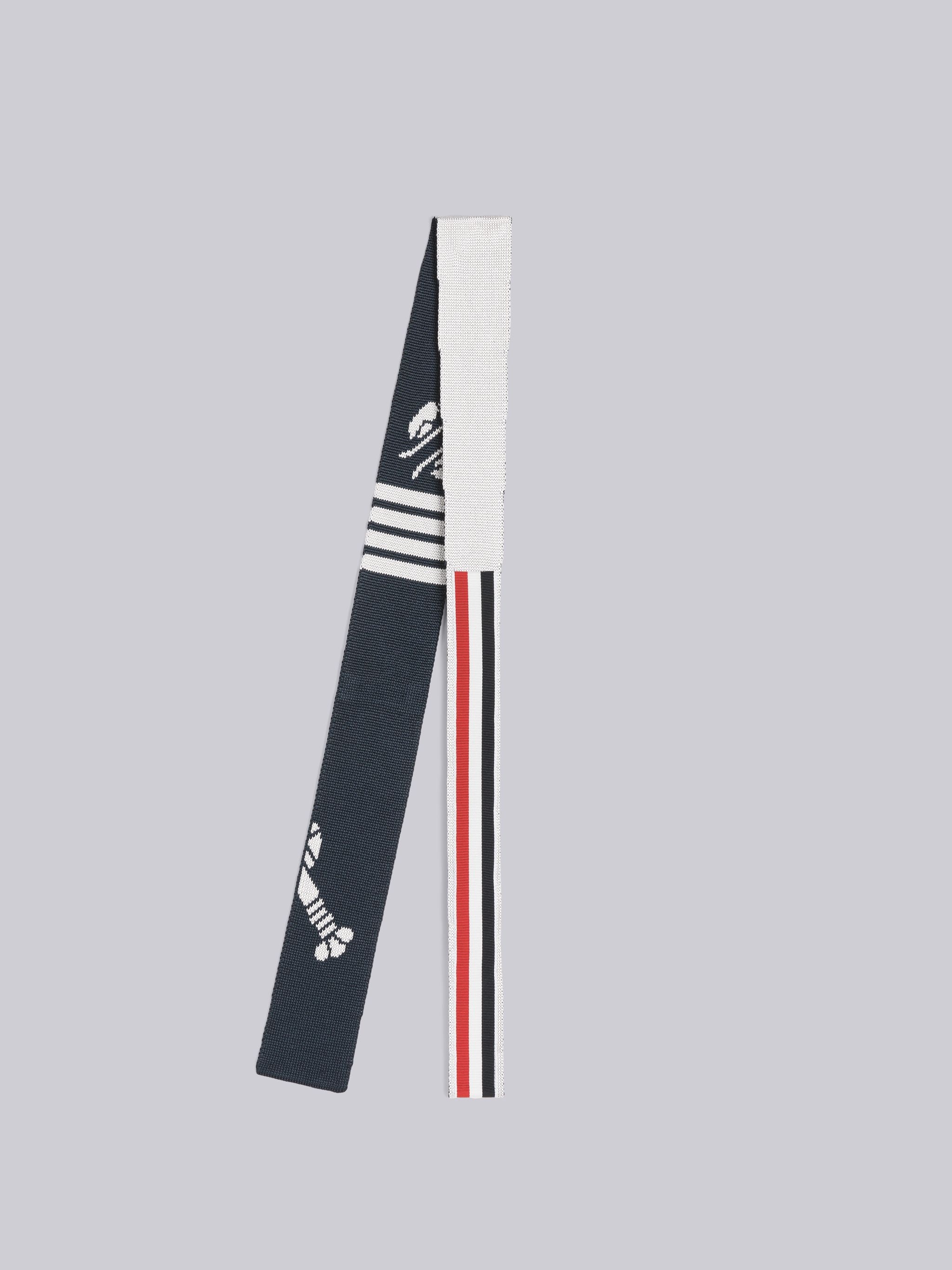 Lobster Jacquard Silk Knit 4-Bar Tie - 3