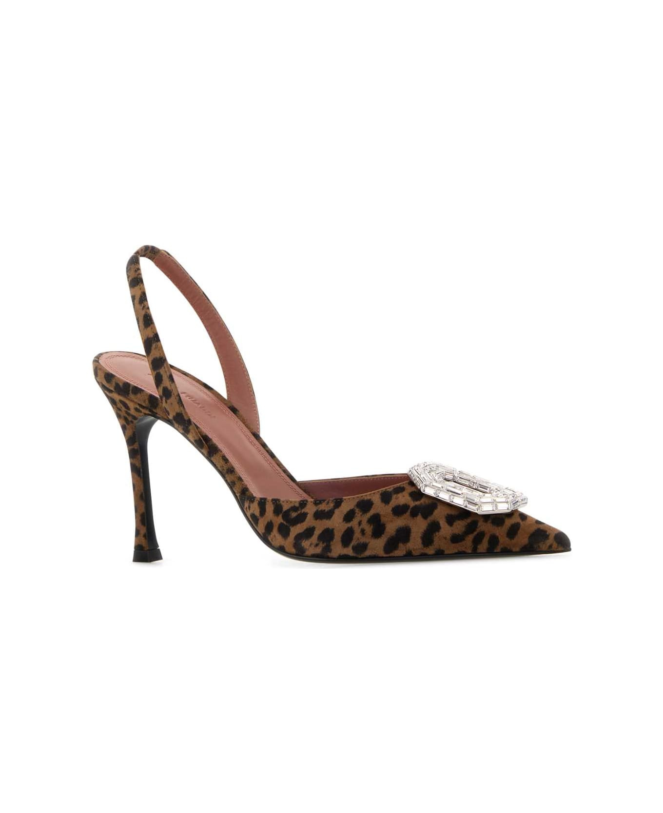 Printed Leather Camelia Pumps - 2