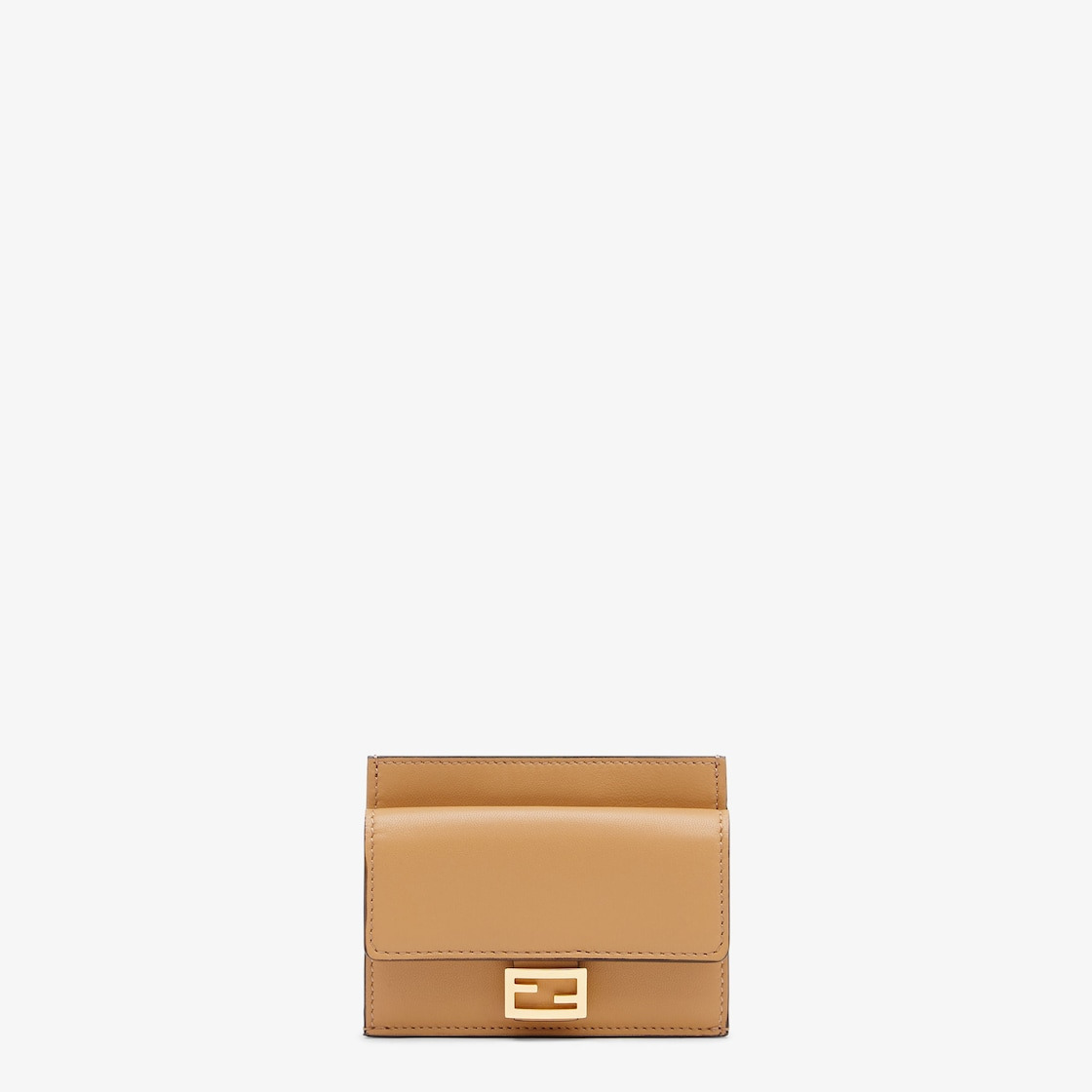 Beige nappa leather card holder - 1
