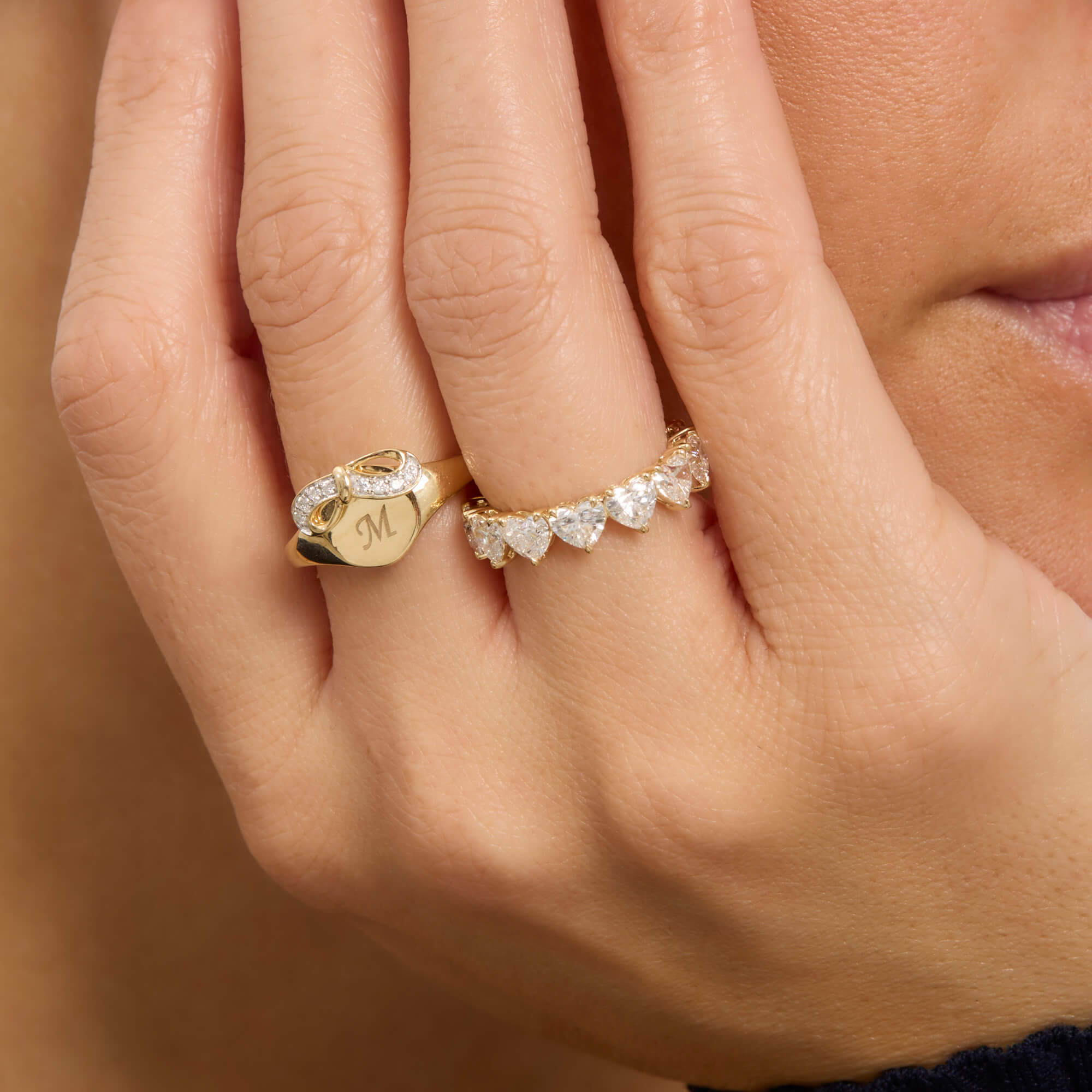 LAB-Created Heart Eternity Band - 5