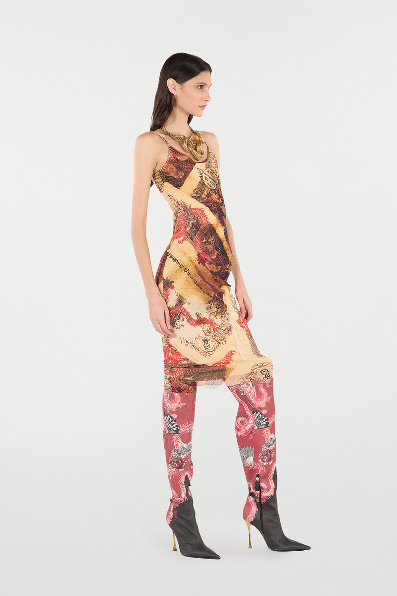 Bodycon Dress with Oriental Print 3