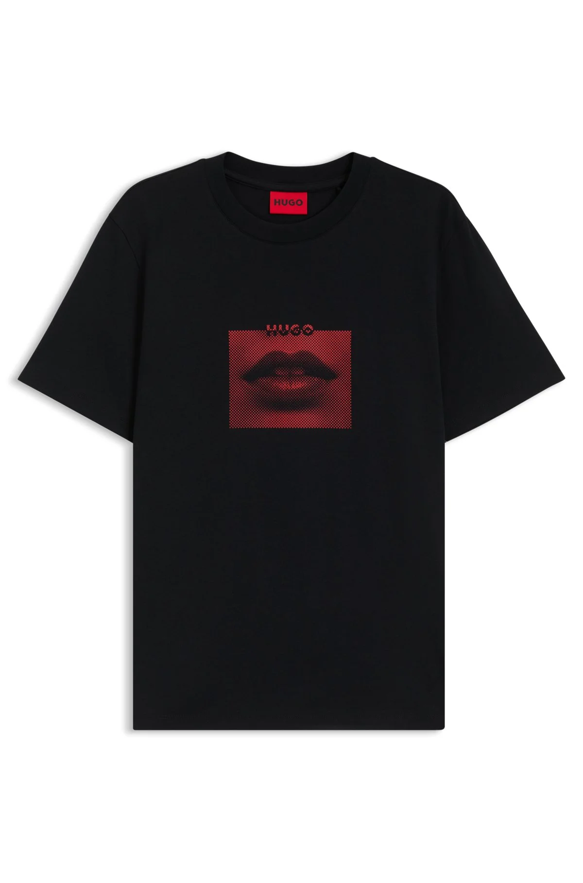 COTTON-JERSEY T-SHIRT WITH LIP ARTWORK - 1