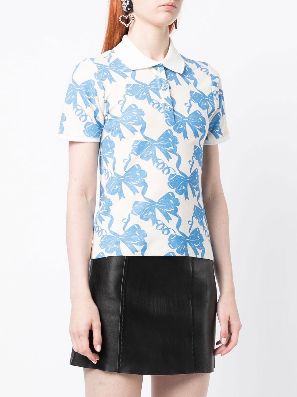 bow-print polo shirt - 3