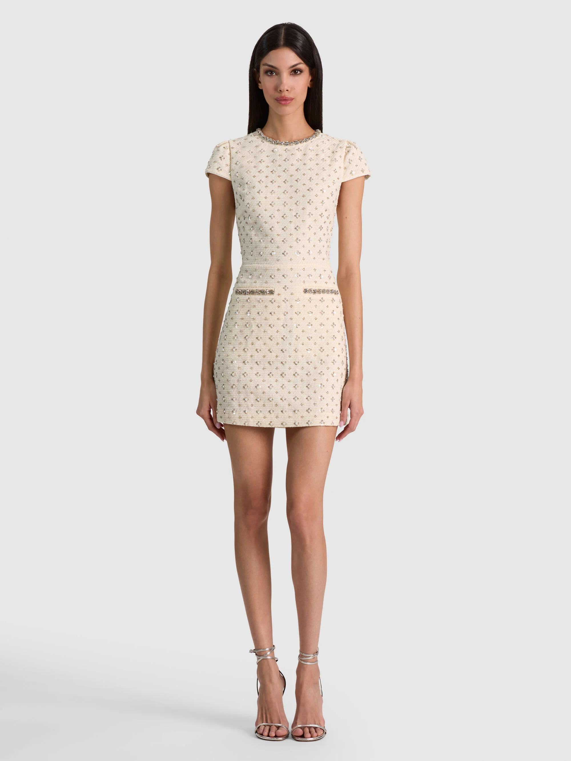 CADE EMBELLISHED CAP SLEEVE MINI DRESS - 1