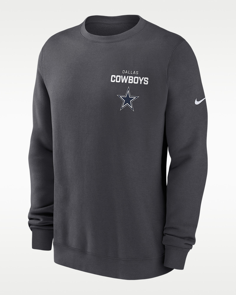 Dallas Cowboys Draw Block Club Men's Nike NFL Pullover Crew 1