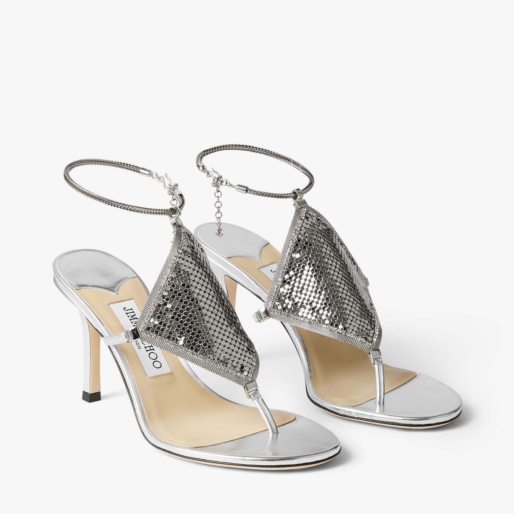 Thong
Metallic Nappa Leather Sandal with Metal Mesh - 3