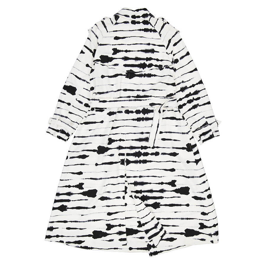 Burberry Ladies Cut-Out Detail Watercolour Print Trench Coat - 7