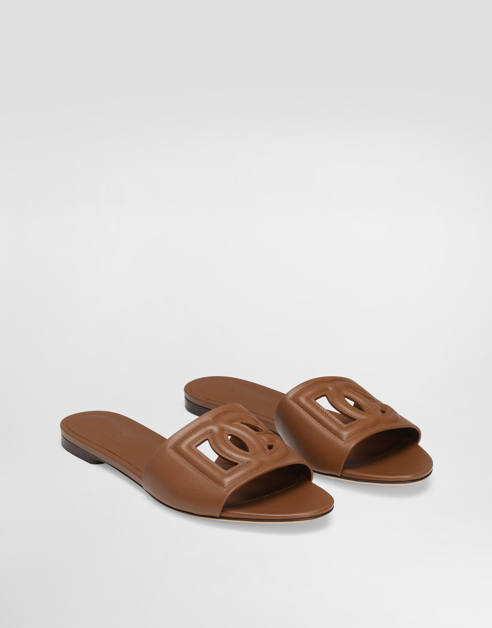 Calfskin sliders with DG Millennials logo - 2
