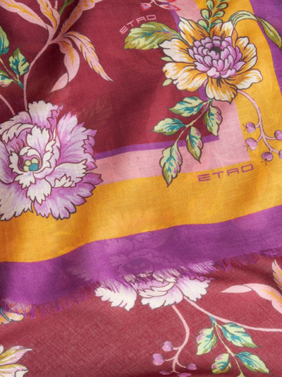 Etro floral-print semi-sheer scarf outlook