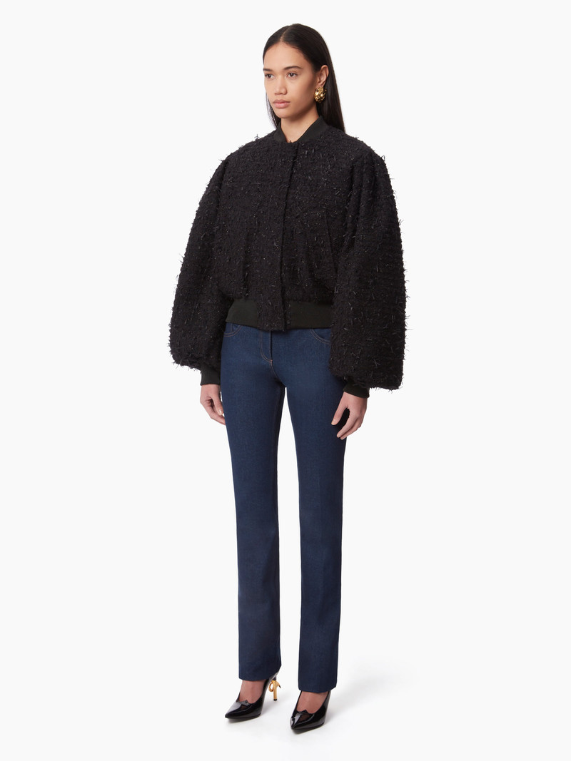 NINA RICCI CROPPED BOMBER IN TWEED outlook