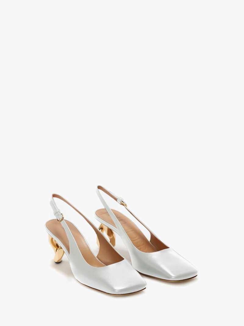 JW Anderson SQUARE TOE CHAIN HEEL SLINGBACK PUMPS outlook