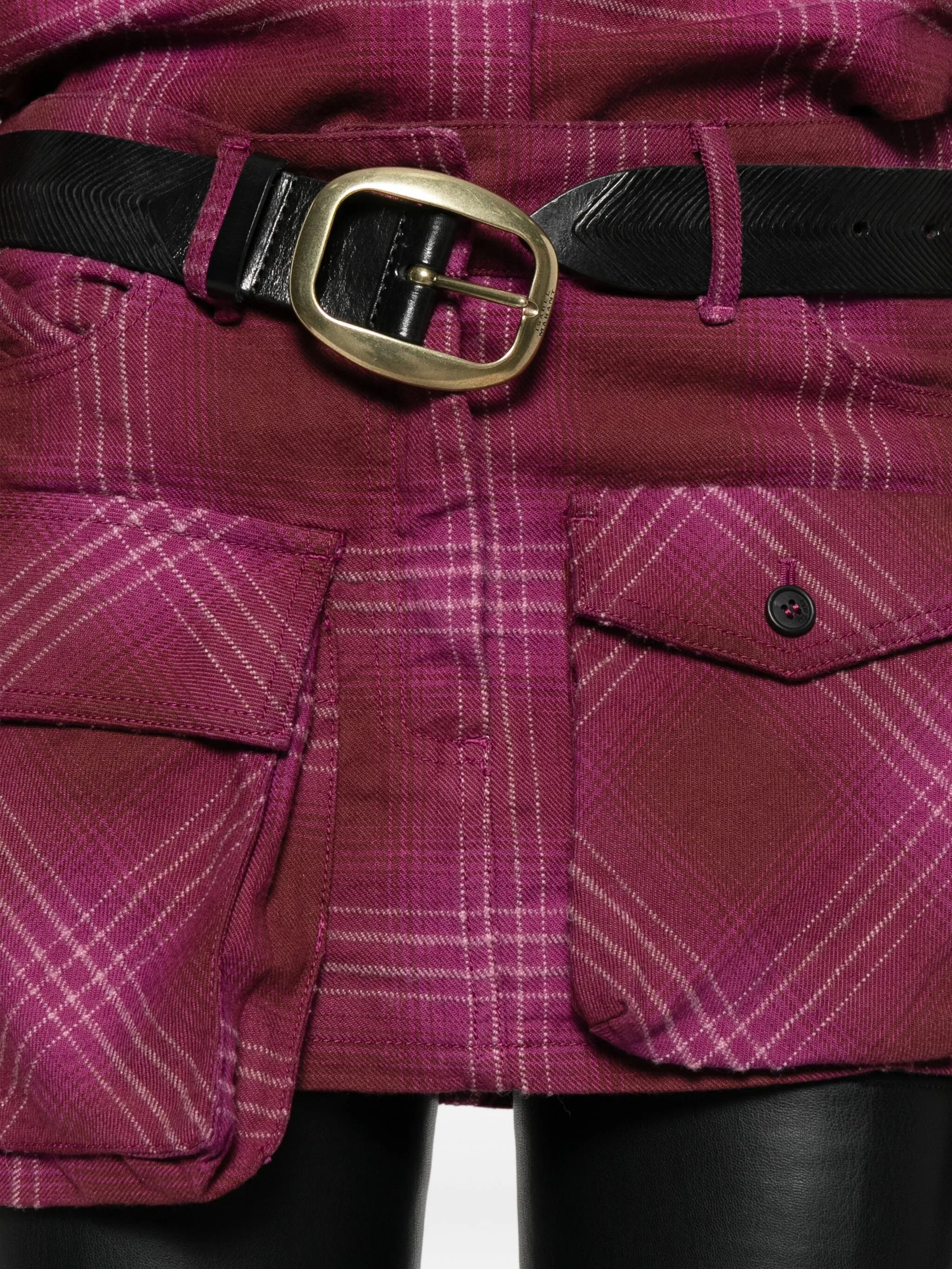 The Attico Plaid Pocket Mini Skirt - 2