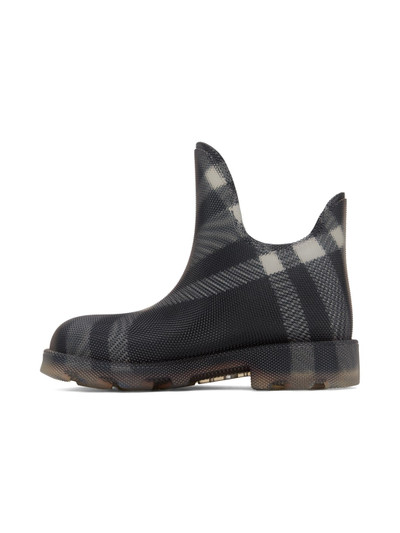 Burberry Black Check Rubber Marsh Low Boots outlook