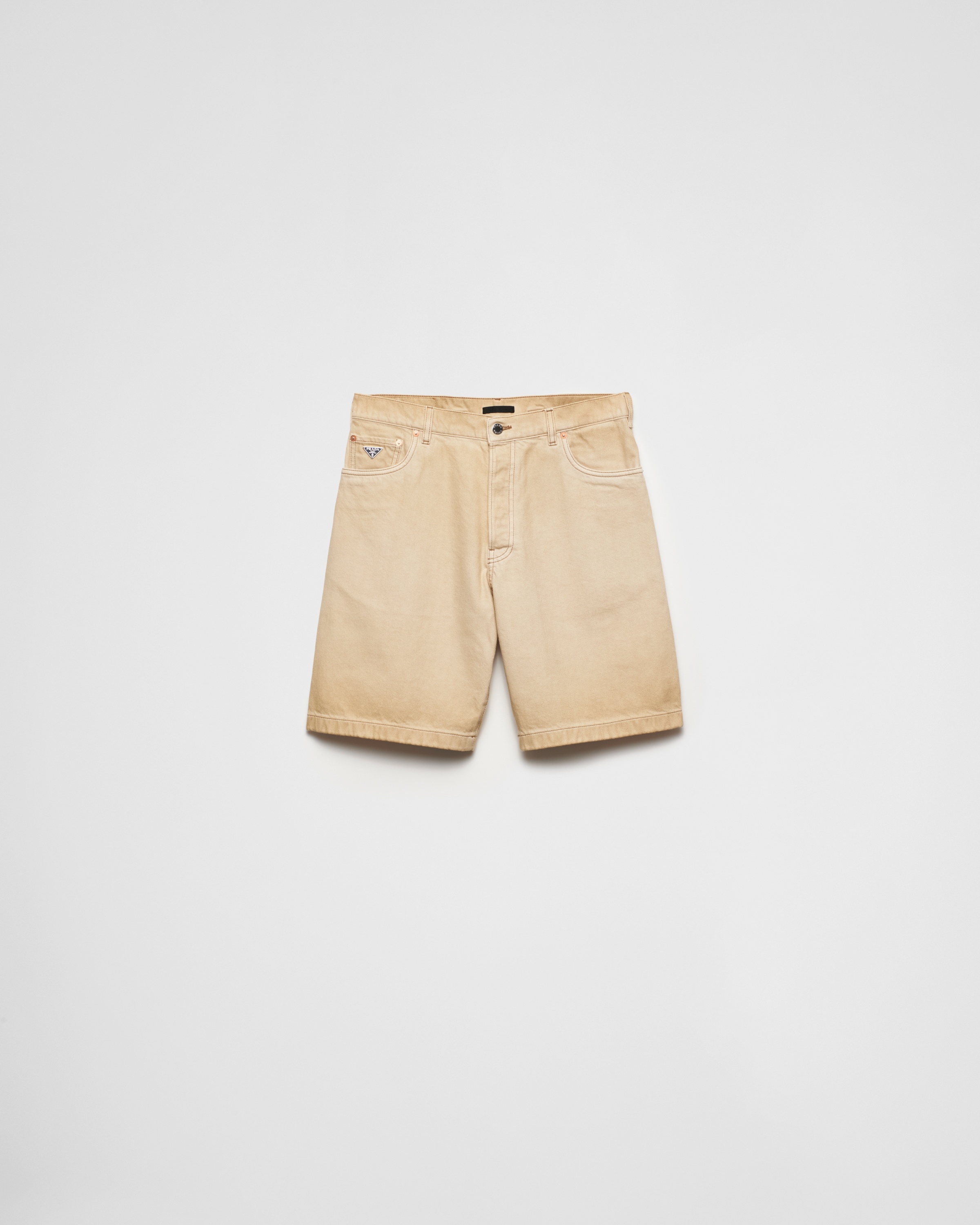 Worn bull-denim Bermudas - 1