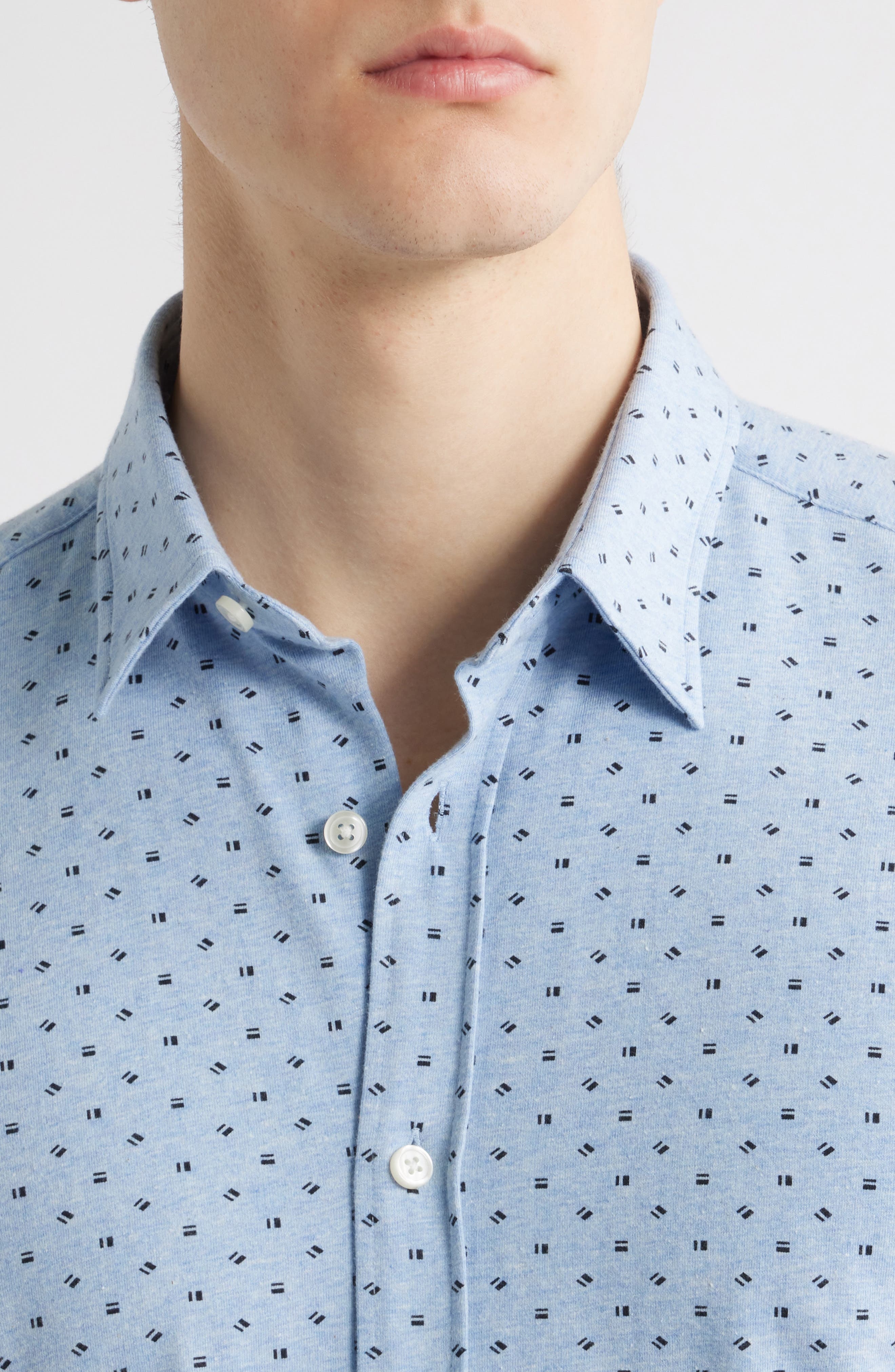 BOSS Roan Kent Stretch Cotton Button-Up Shirt in Light Blue at Nordstrom - 2