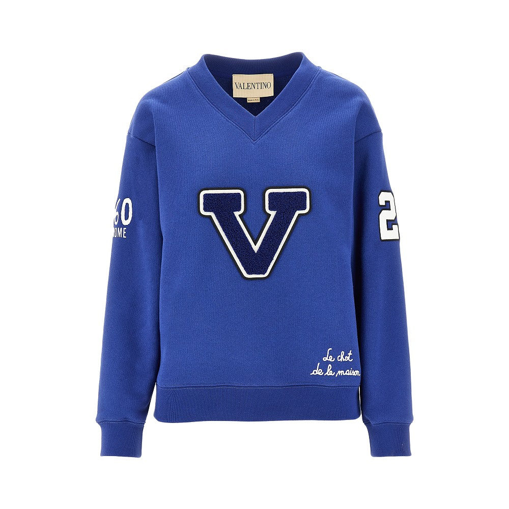 'LE CHAT DE LA MAISON' V-NECK SWEATSHIRT - 1