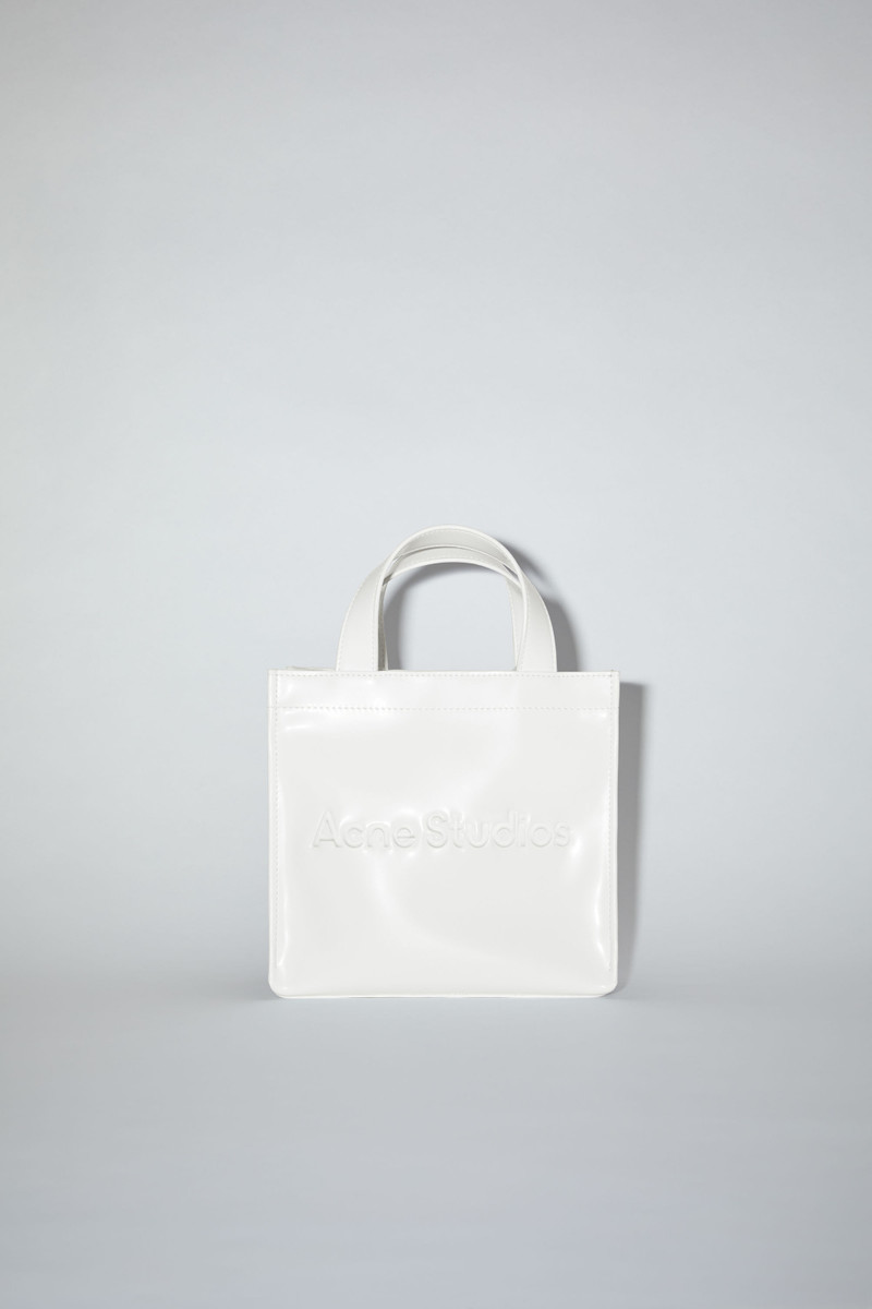 Logo mini shoulder tote bag - White 1