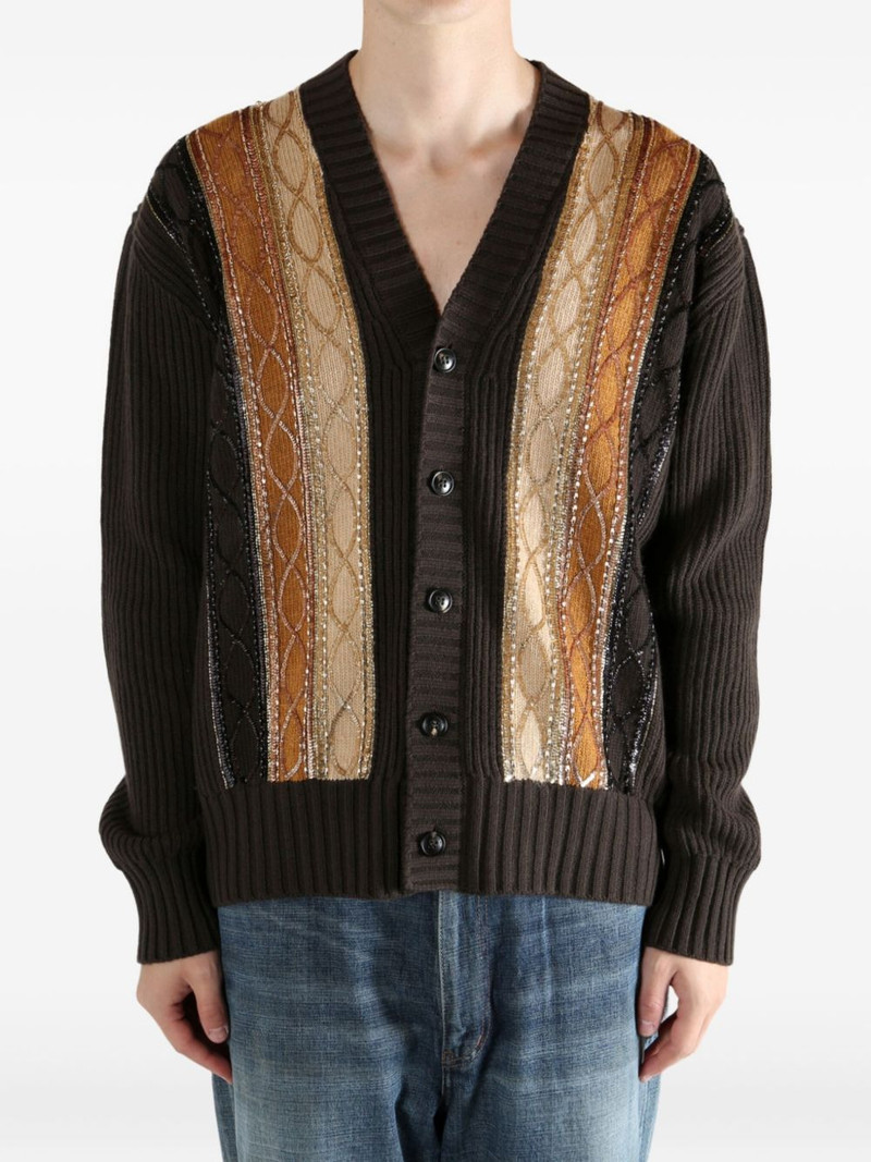 AMIRI striped-detail patterned cardigan outlook