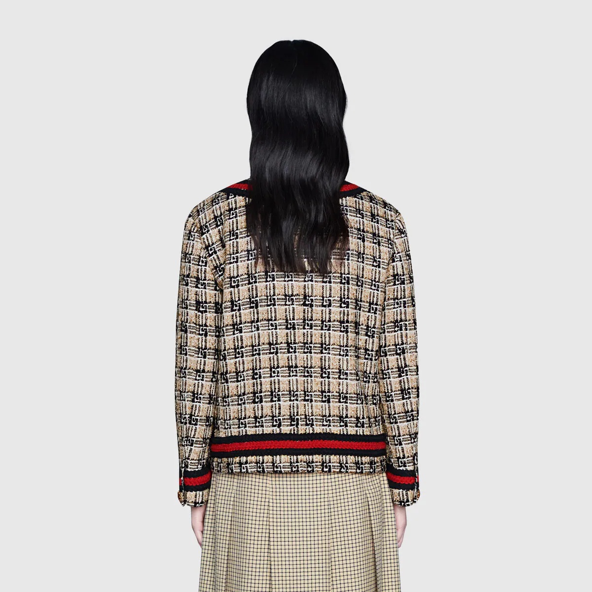 Square G check tweed jacket - 4