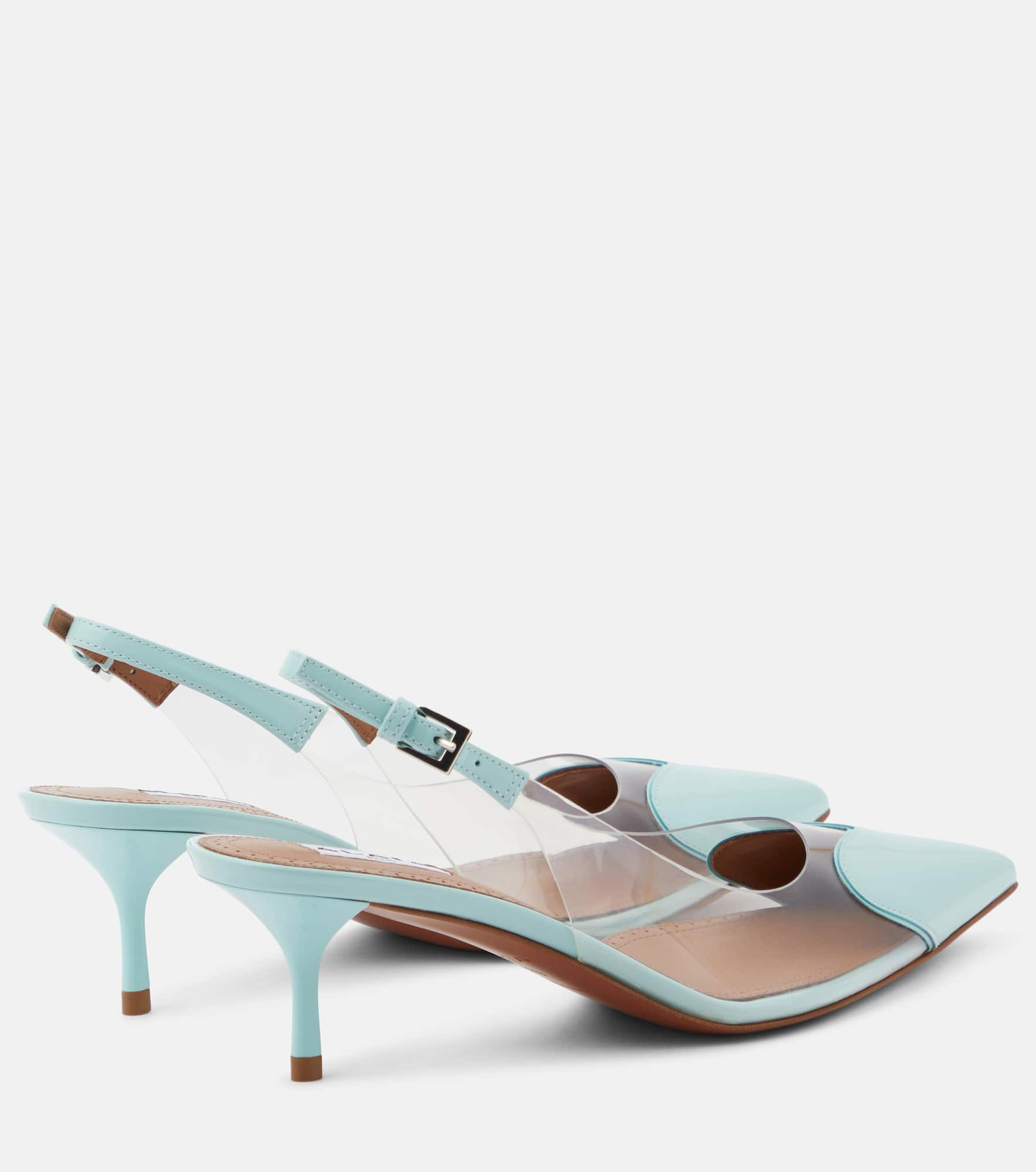 Le Cœur patent leather and PU slingback pumps - 3