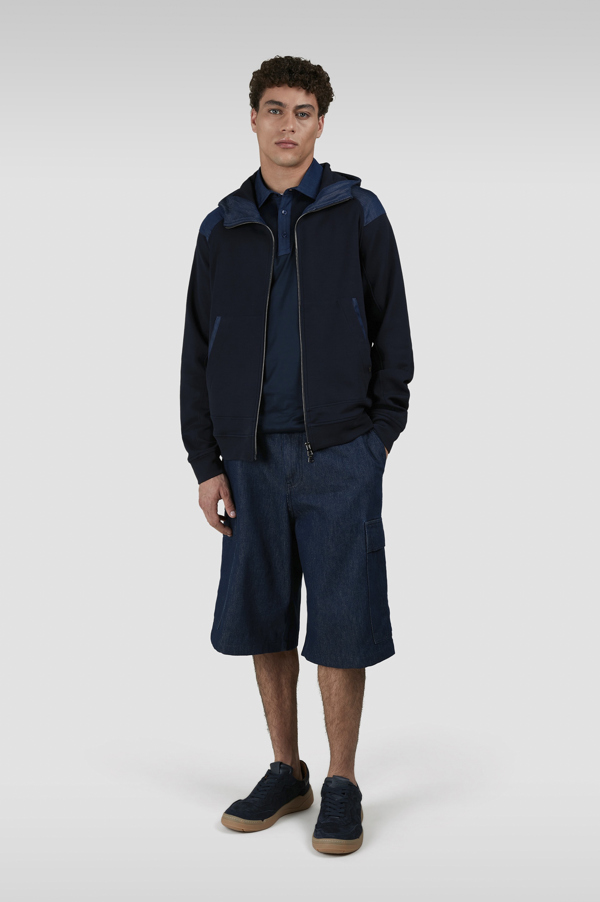 RAW DENIM CARGO BERMUDA SHORTS - 2