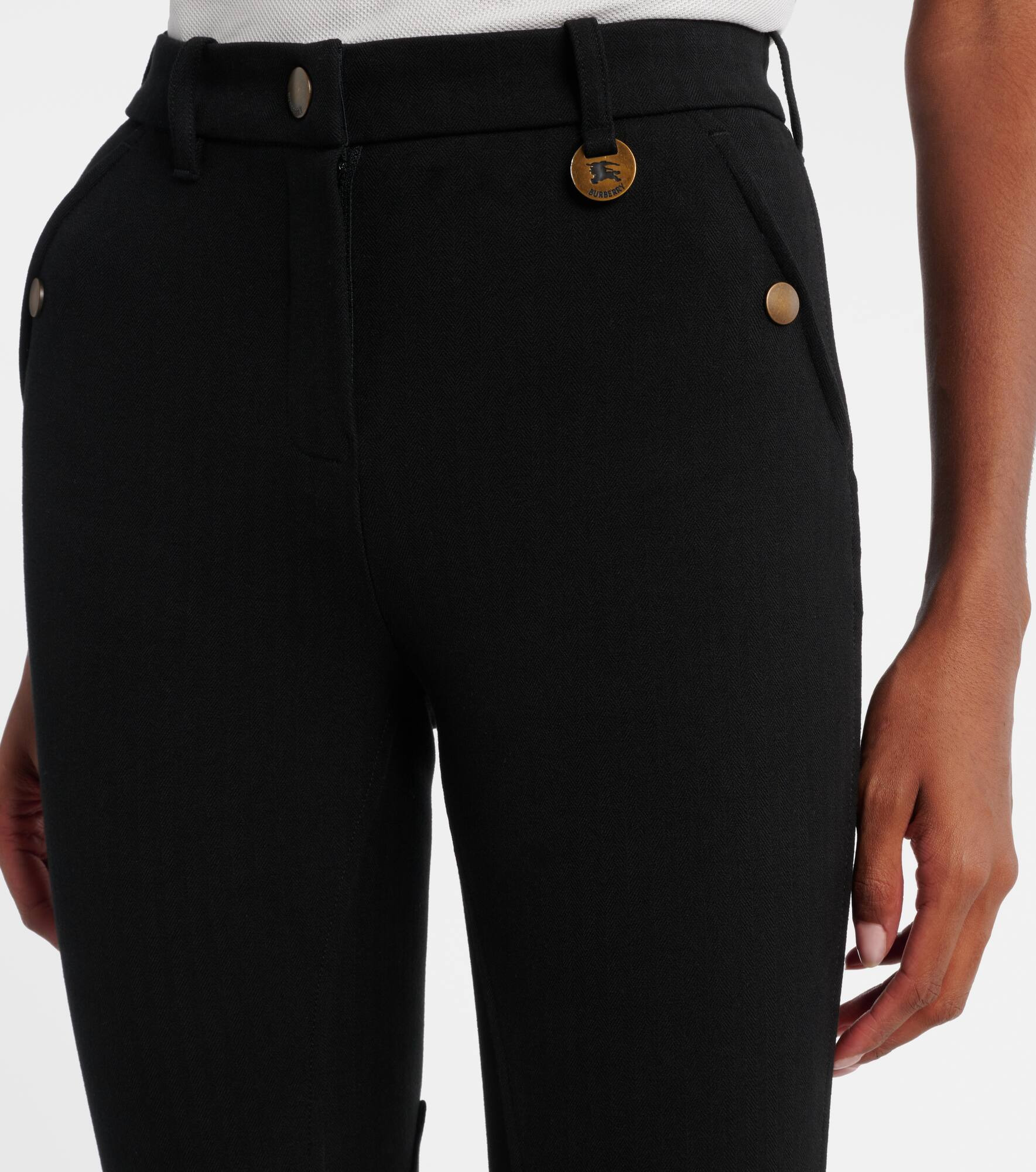 Cotton-blend skinny pants - 4