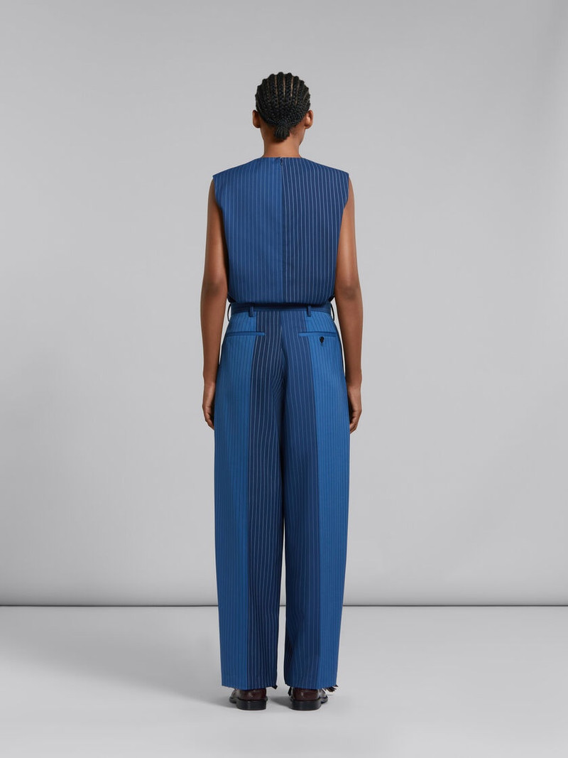 BLUE DÉGRADÉ PINSTRIPE WOOL TROUSERS 3