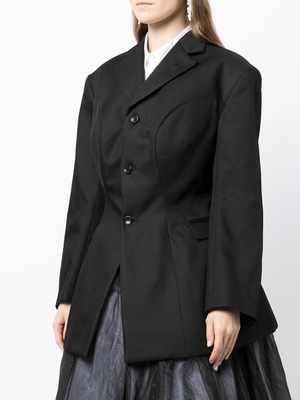 open-back single-breasted blazer - 3