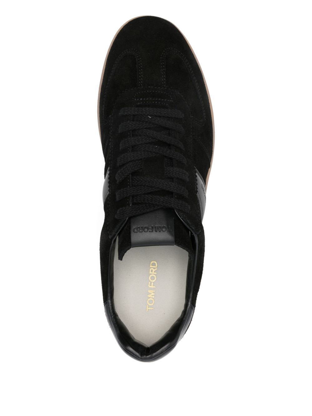 panelled suede sneakers - 4