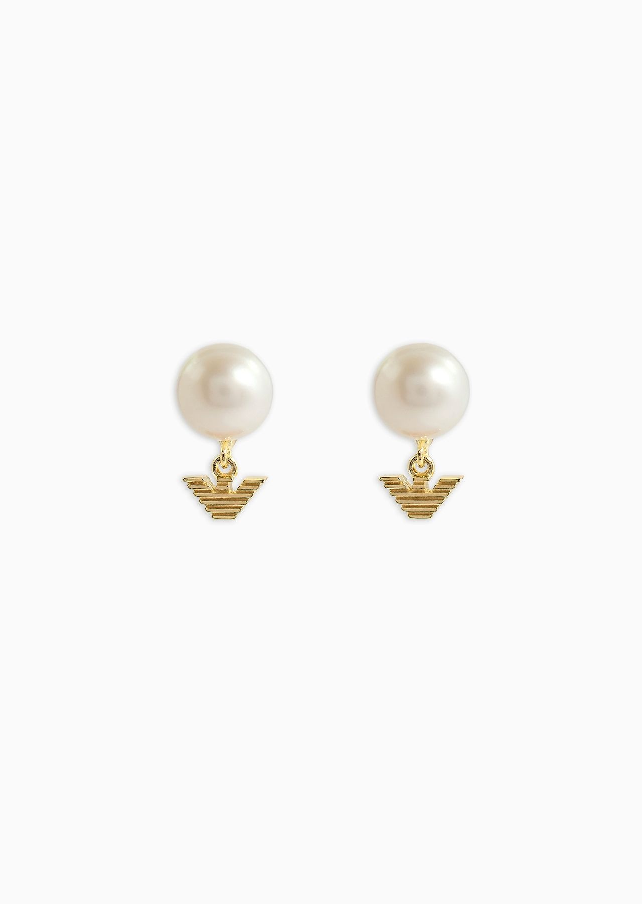 White Pearl Stud Earrings - 1