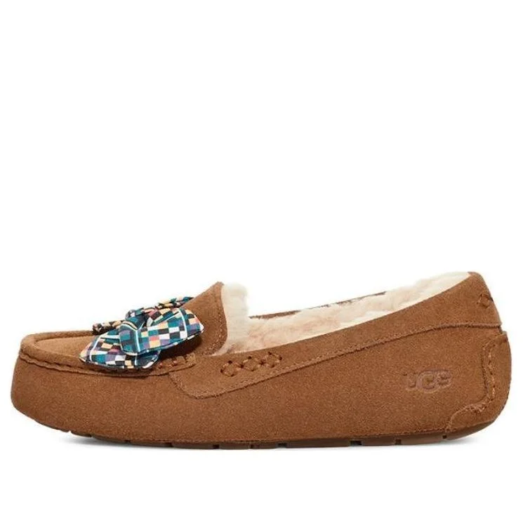 (WMNS) UGG Ansley Bow Slippers 'Tan Blue' 1138117-CHE - 1