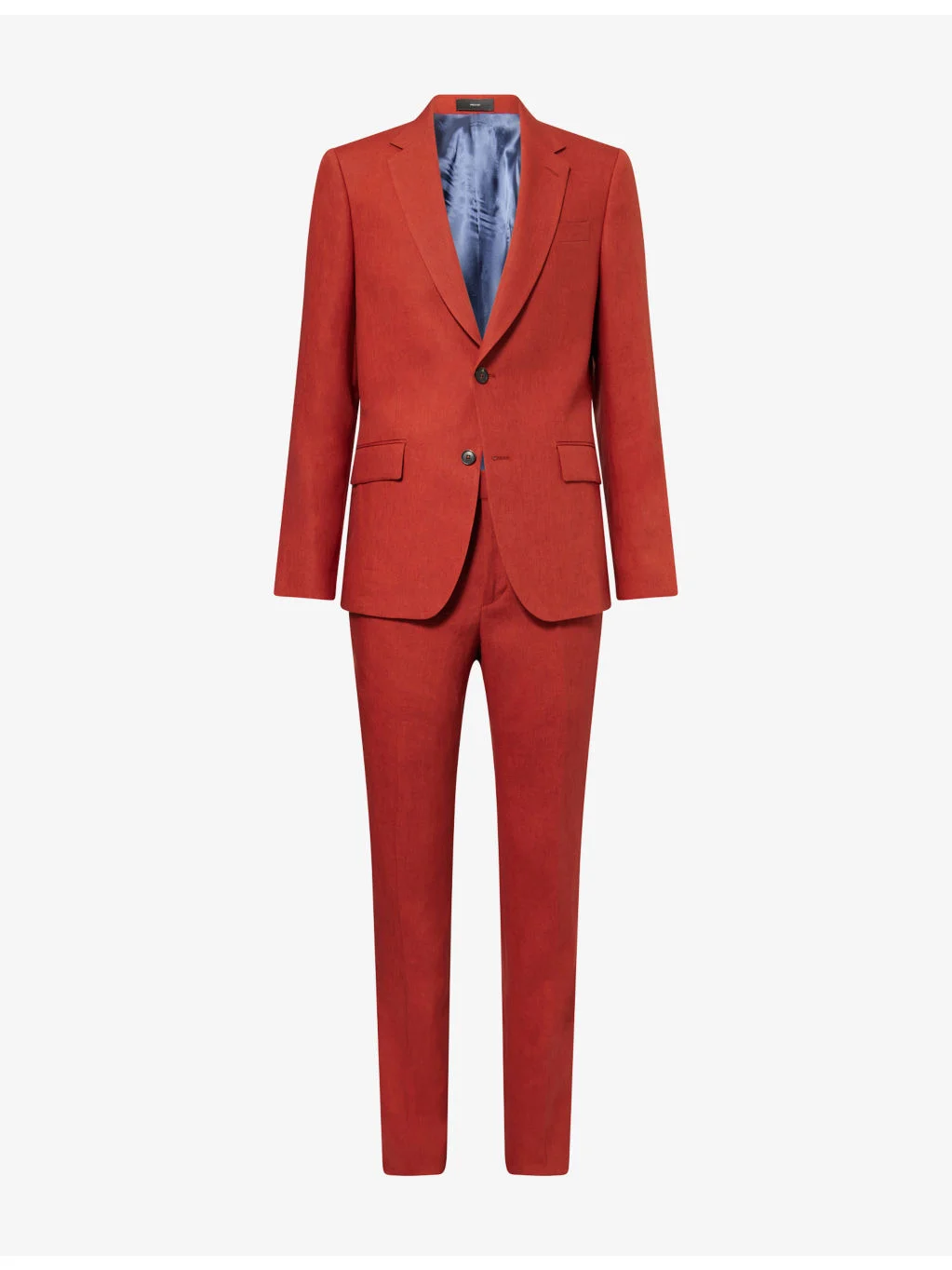 Single-Breasted Notch-Lapel Linen Suit - 1