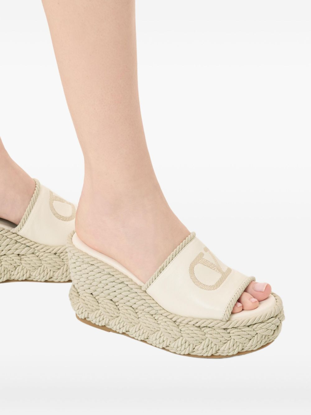 100mm Vlogo torchon mules - 7