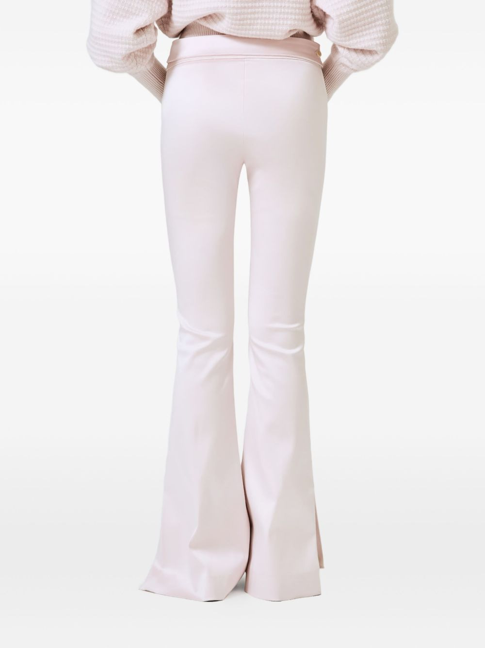silk blend flared trousers - 3