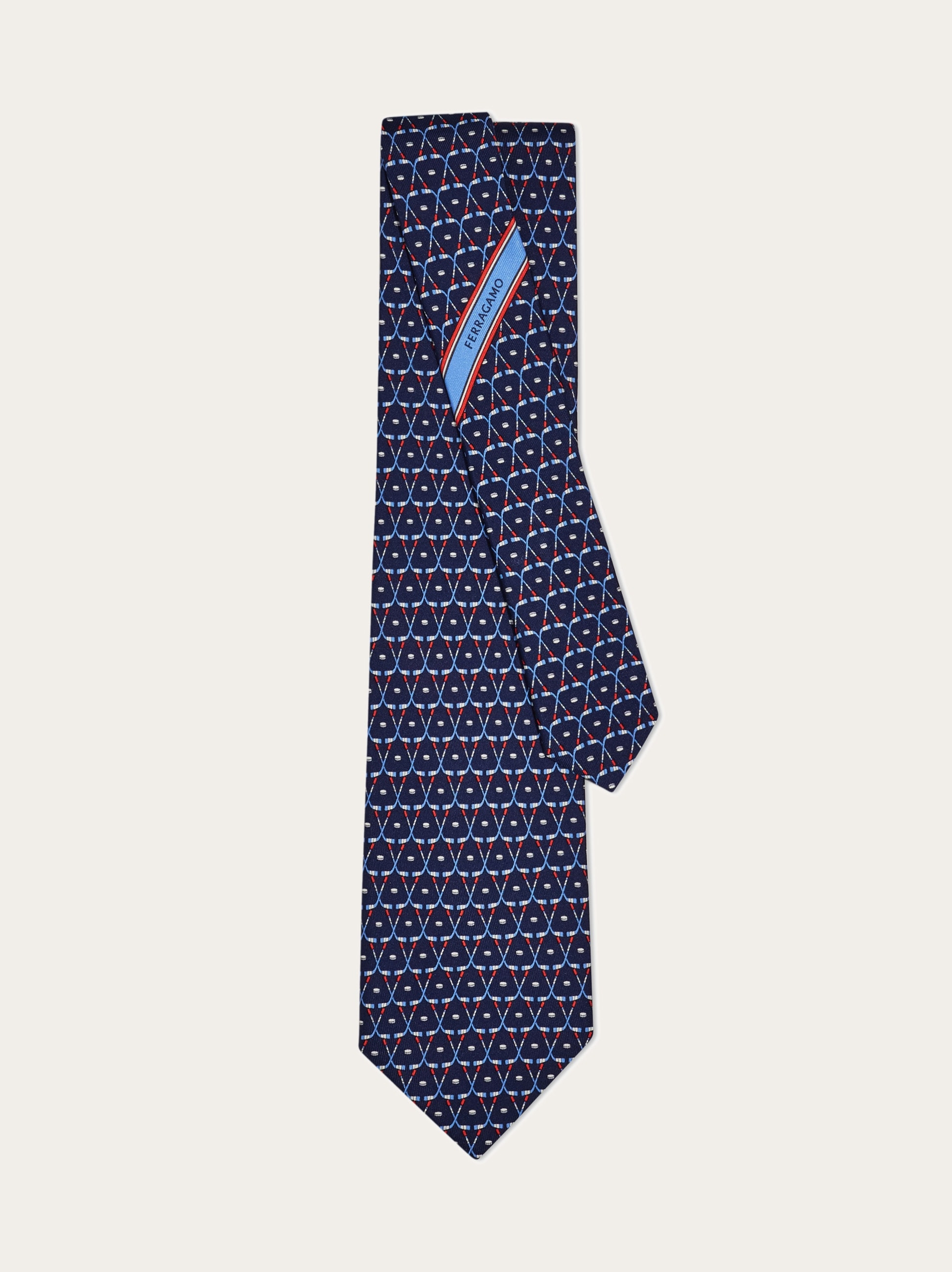 Hockey print silk tie - 3