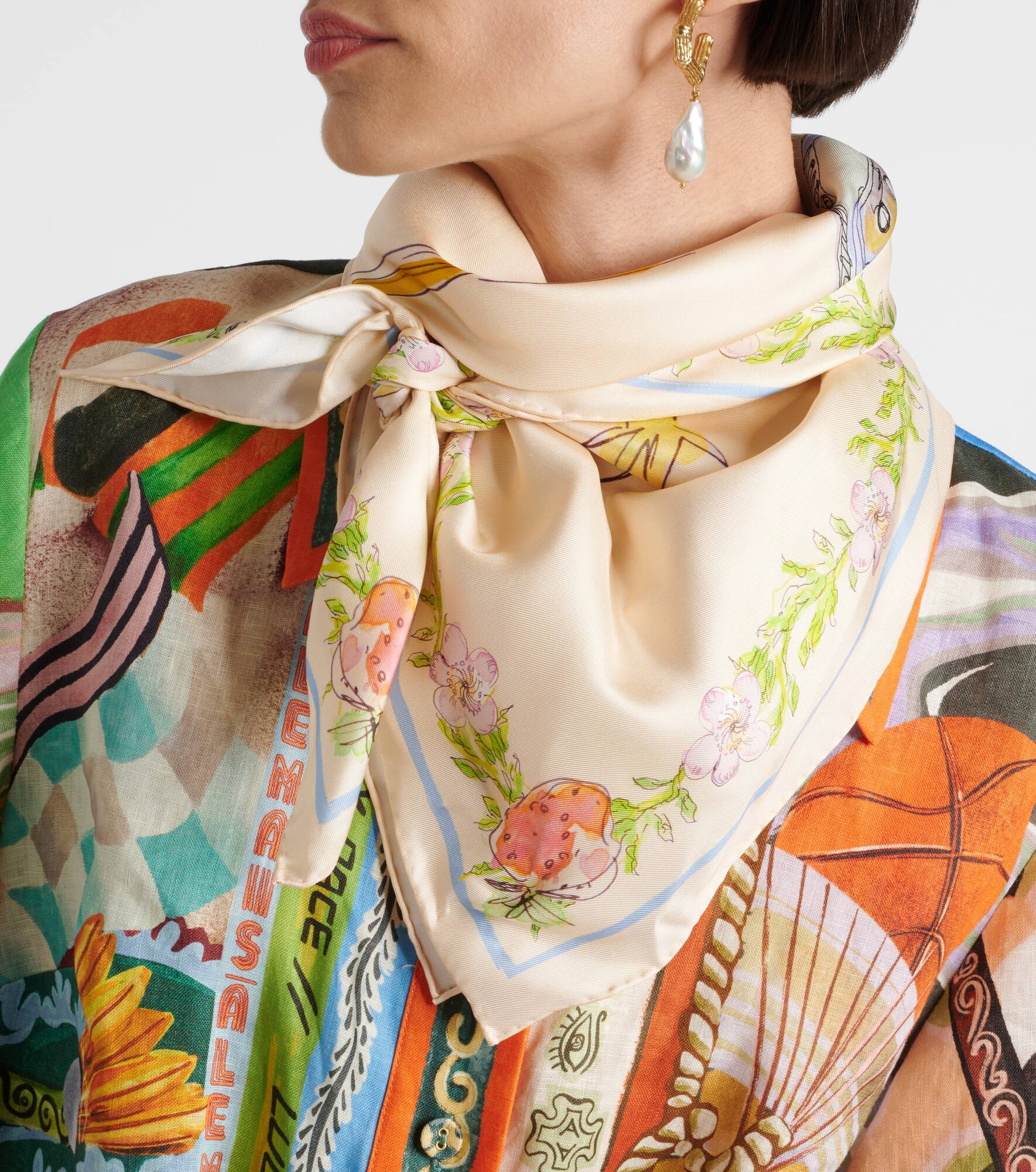 Court printed silk scarf - 2